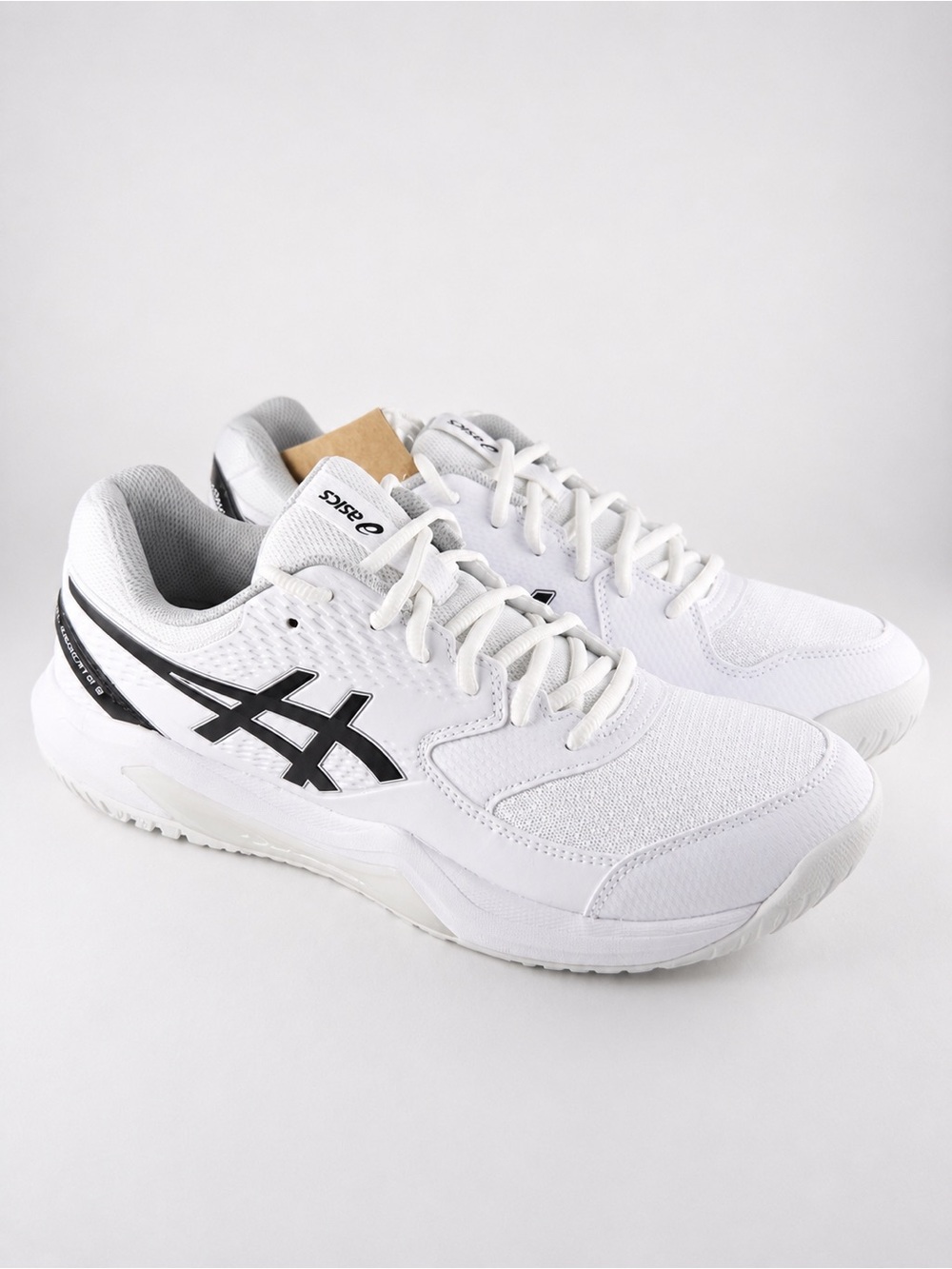 Size 11.5M- Asics Gel Dedicate 8 White and Black Performance Running Shoes